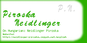 piroska neidlinger business card